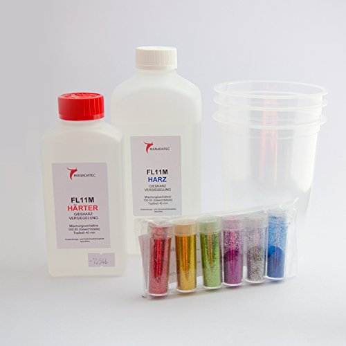 Manadatec FL11M 750 g inklusive 6 Glitter Farbig medium Cover