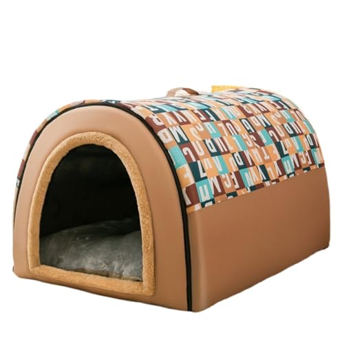 Fiozwea 秋冬の中型犬と大型犬用のモンゴルのパオ犬小屋、暖かくて密閉された、柔らかいスポンジのデザイン、滑り止めと洗える (M,C)