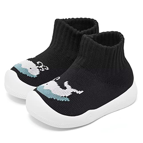 Image of Eashi Baby Boy Girl Non-Skid Indoor Infant Walking Shoes Breathable Warm Elastic Sock Shoes with Memory Sole Protect Toes Outdoor Sneakers