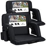 Sportneer Bleacher Chairs with Back and Cushion: 24'' Extra Wide 2.5'' Thick Comfy Cushion Stadium Seats with Armrest, 6 Adjustable Angle Bleacher Seat for Sport Events Concerts Parks Camping Fishing