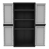 Mueble "Jumbo" para exterior fabricado en resina antigolpes Doble puerta Tres estantes interiores Excelente resistencia a los agentes atmosféricos Dimensiones Ancho 90 cm Profundidad 54 cm Altura 180 cm