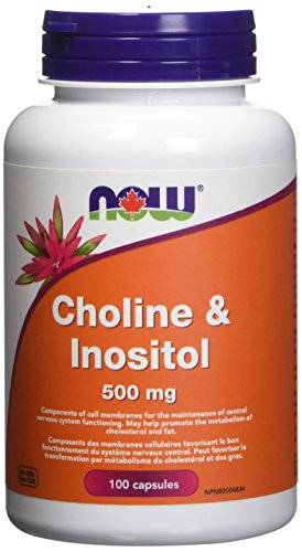 NOW Choline & Inositol (250 mg / 250 mg - 100 Caps) 2-Pack