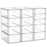 Acryl-Kosmetikorganisator mit 13 Schubladen, Organisator für Badezimmerschränke, Schreibtischorganisator, Bürobedarf, Aufbewahrungsschubladen für Kosmetika, Bleistifte, Kaffeeartikel