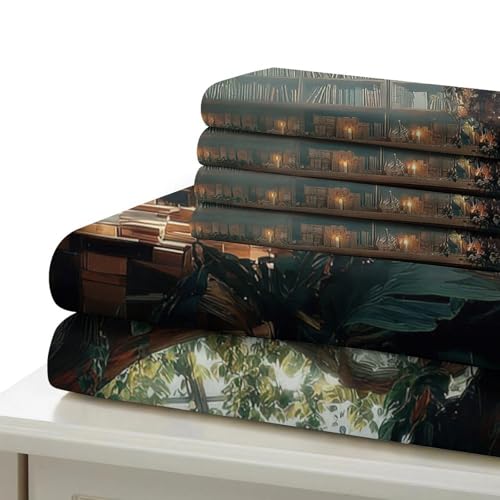Housse couette imprimé 3D bibliothèque cadeau idéal proches taille king