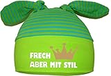 Made in Germany KLEINER FRATZ Baby 2-Zipfel Mütze (Farbe lime-royal) (Gr. 2 (9-36 Monate)) Frech aber mit Stil
