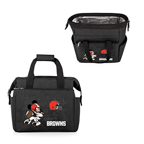 Image of PICNIC TIME NFL Mickey Mouse On The Go Lunch Bag - Soft Cooler Lunch Box - Insulated Lunch Bag, (Black)