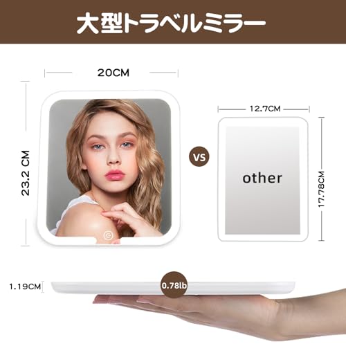 saiggnyy 鏡 卓上 ライト付きミラー メイク 3つ光色 明るさ無段階調光 360°回転可能 MI708 の商品画像 5