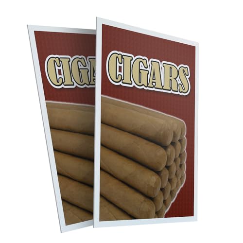 Cigars (2-Pack) 24" x 36" Plastic Signs | Sign Insert 4mm Corrugated Plastic Signs Storefront Window Poster