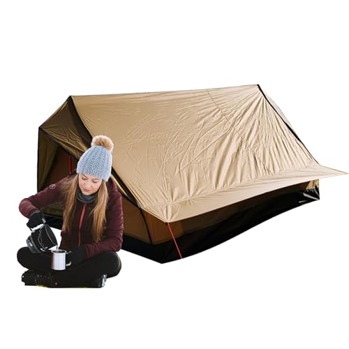 ycezw Tienda de campaña, refugio sin varillas, resistente al viento y a la lluvia, para 1 a 2 personas, para mochileros, camping, al aire libre, supervivencia