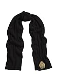Ralph Lauren Bufanda de lana con escudo, color negro, Negro , Talla única