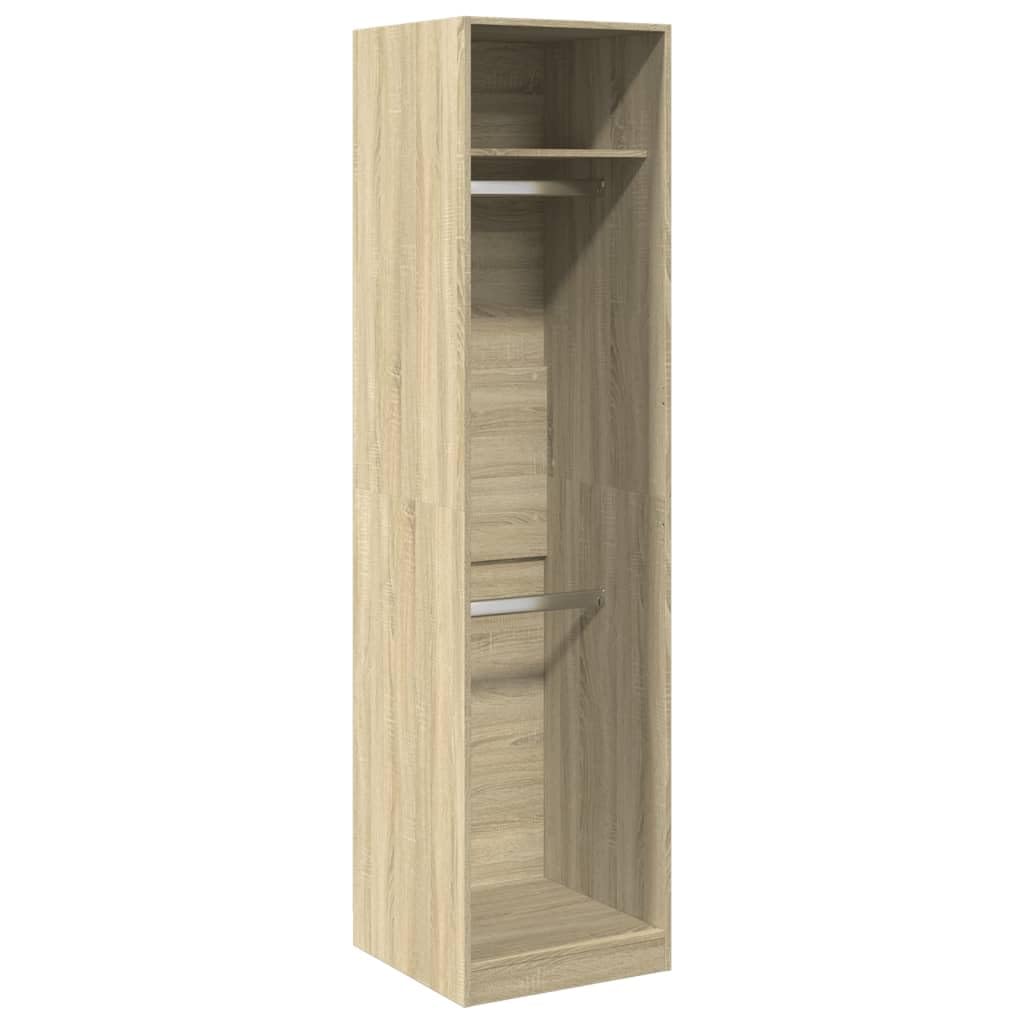 vidaXL Wardrobe, Closet for Bedroom, Clothes Storage Organiser with Hanger Bar, Clothes Cupboard, Armoire, Modern Style, Sonoma Oak Engineered Wood