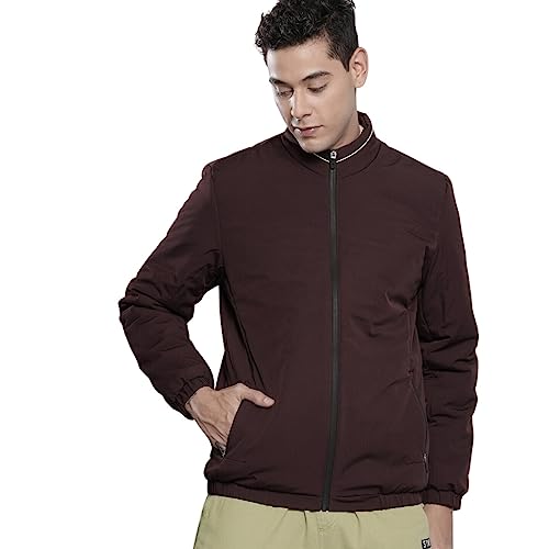 Image of The Indian Garage Co Men Slim Fit Solid Puffer Jackets