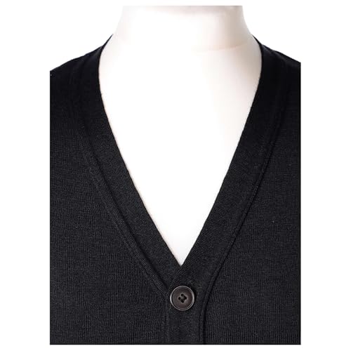 Black Button-Front Cardigan for Clergymen with Pockets in Primis, S2