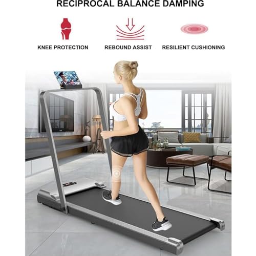 Image of Folding Treadmill,2 in 1 Electric Under Desk Folding Treadmill Walking Machine,with LED Display & Remote Control & Mobile Phone Holder