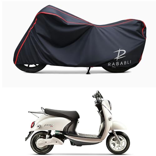 Image of Waterproof Bike Body Cover Compatible for | Evolet Polo | Taffeta Fabric, Red Piping Design, Bottom Elastic Fit | Dustproof, Sun UV & Rain Protection for All Bikes