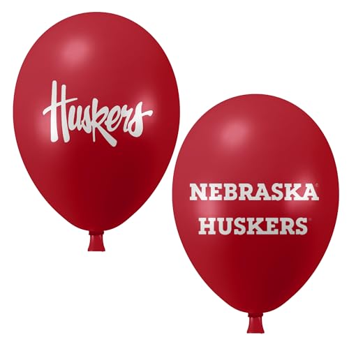 Nebraska Cornhuskers Balloons 10 Pack 11" Official Licensed Logos, Helium Quality Latex Balloons, Perfect for College Football Team Celebration, Decorated Front and Back by Westrick