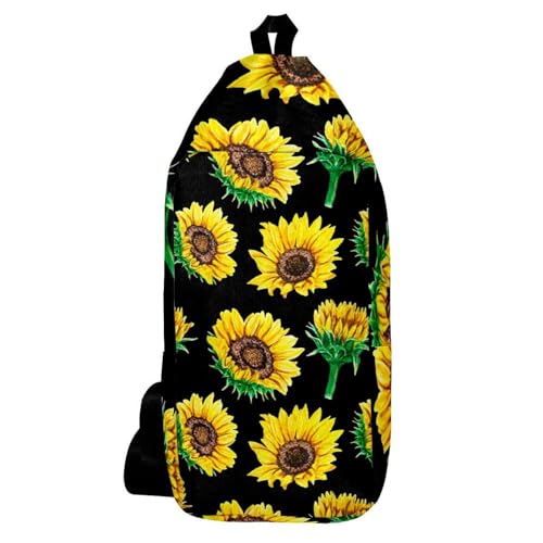Sac à dos à bandoulière aquarelle tournesol multicolore pour homme et femme 16x36cm