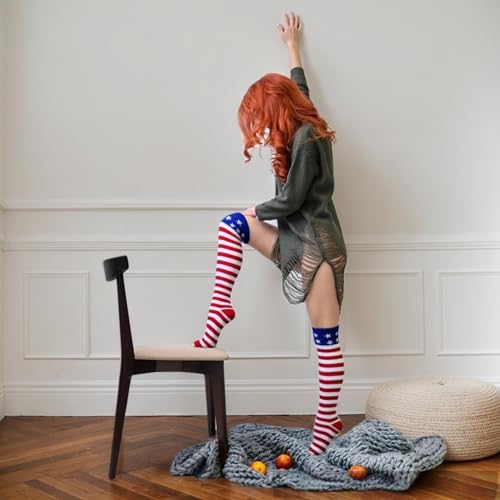 Image of COUVER Over Knee High Socks Women Warm Dress Tube Stocking Cosplay Socks Thigh High Leg Warmer - 6 Pairs