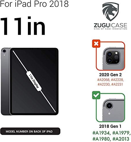 ZUGU iPad Pro 11 Case 2018 (Old Model) Muse Ultra Slim Protective Cover - Wireless Apple Pencil Charging - Convenient 8-angle Magnetic Stand & Auto Sleep/Wake [Black]
