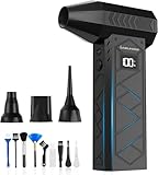 Livelihood エアダスター 電動【2025 圧倒的な風速】ブロワー 洗車 200,000RPM高速回転 4段階風量調整 4種類ノズル 20,000mAhバッテリー 2つライト コードレス Type-C充電式 小型 ブラシレスモーター 過熱保護 コードレス 清潔ブラシ9枚付き 日本語取扱説明書 PC掃除/洗車/キーボード/車内/エアコン照明/防災 (ブラック)