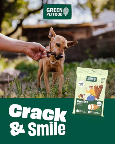 Green Petfood VeggieDog Denties (13 x 180 g) | Adult | Premium Kausnack für Hunde mit Tapioka & Kartoffel | Leckerli, Snack & Zahnpflege in einem | vegan | getreidefrei | Ergänzungsfutter | 13er Pack