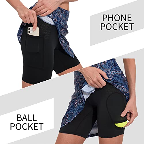 Image of M MOTEEPI Modest Knee Length Skorts Skirts for Women Tennis Athletic Golf Skort with Pockets UV Protection High Waist