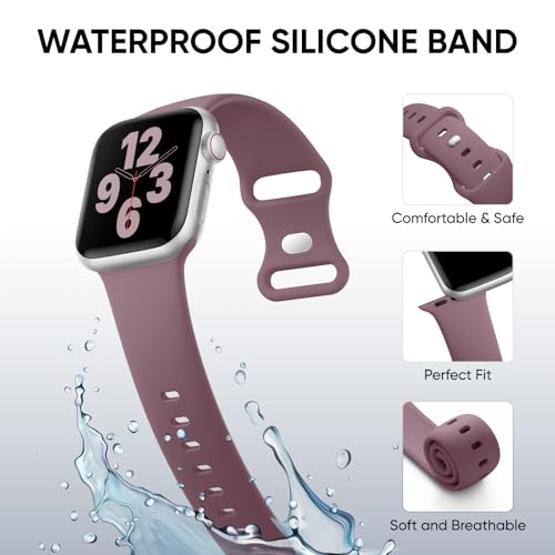 Silicone Band Compatible with Apple Watch Bands for Women 40mm 44mm 45mm 46mm 38mm 41mm 42mm 49mm Ultra Men, Sport Strap for iWatch Bands Series 10 9 8 7 6 5 4 3 SE