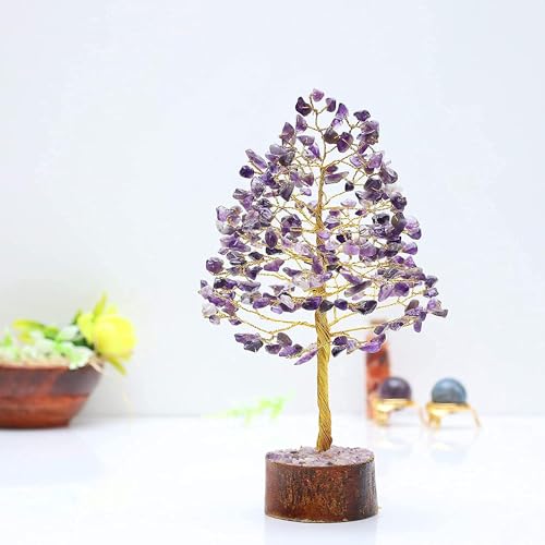 Image of ZAICUS Amethyst Crystal Tree Gemstone Healing Home Decor
