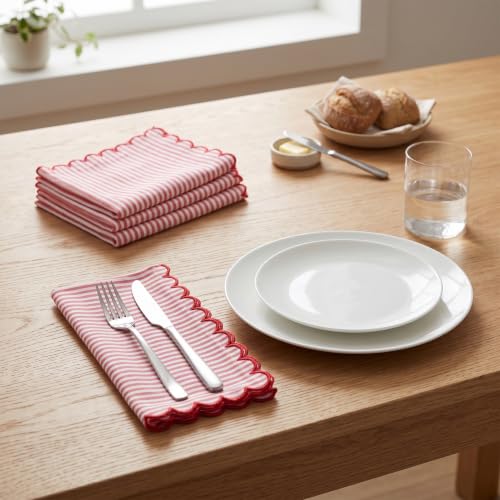 Image of FINGERCRAFT Cloth Napkins Set of 6 | 20x20 Inches | 100% Cotton