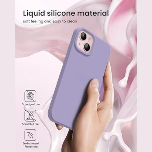Image of Premium Liquid Silicone Case for iPhone 11 - Slim Full Body Protective Back Cover with Soft Microfiber Lining, Anti-Slip Grip Scratch Resistant Phone Case(Lavender)