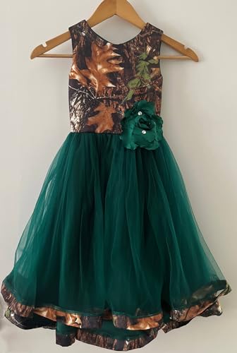 YINGJIABride Ankle Length Camo and Tulle Flower Girl Dress Wedding Guest Bridesmaid Gowns3