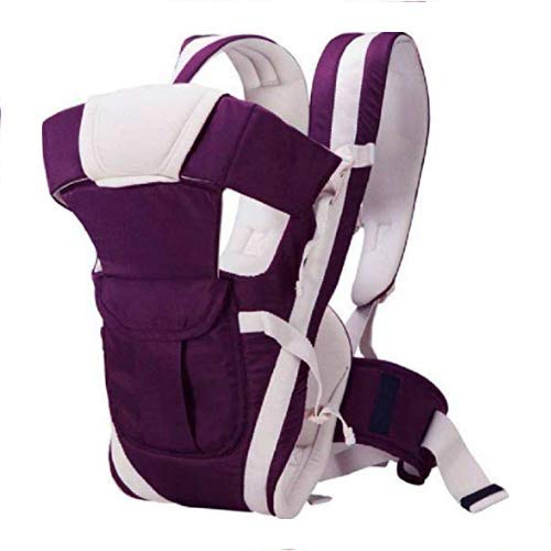 Crawl'in 4-in-1 Adjustable Baby Carrier Cum Kangaroo Bag/Honeycomb Texture Baby Carry Sling/Back/Front Carrier for Baby with Safety Belt and Buckle Straps (Purple)