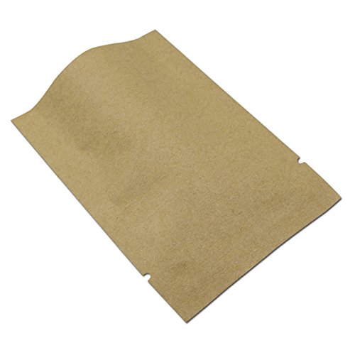 100 Pieces Inner Mylar Foil Open Top Sealable 5.5Mil Kraft Paper 2.4X3.5 Inch Bags Aluminum Foil Vacuum Heat Seal Pouches For Food Storage Bag Candy Packaging With Tear Notches #TOP3