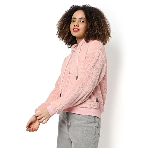 Image of Campus Sutra Women's Cotton High Neck Sweatshirt