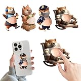フリランス-ショプ 柴犬 ぷにぷにシール 4枚セット 【2026新型】 お腹ぷにぷに 3D立体 もちもち マシュマロシール ストレス発散 3Dお腹 デブ 犬 かわいい 衝突防止 手帳用 携帯電話飾り用 DIY 手芸用品