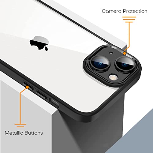 EGOTUDE-Ultra-Hybrid-Camera-Lens-Protection-Never-Yellowing-Transparent-Back-Cover-Case-for-iPhone-14-Black
