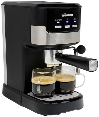 Tristar Espresso Machine 2 Cups at a Time | Fits Nespresso Capsules and Ground Coffee | Cup Warmer | Dishwasher Safe | 20 Bar | 1100 W | CM-2278