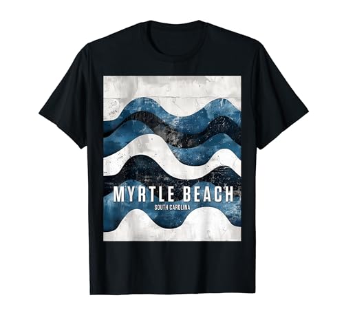 Myrtle Beach SC South Carolina Waves Familia Vacaciones Océano Camiseta