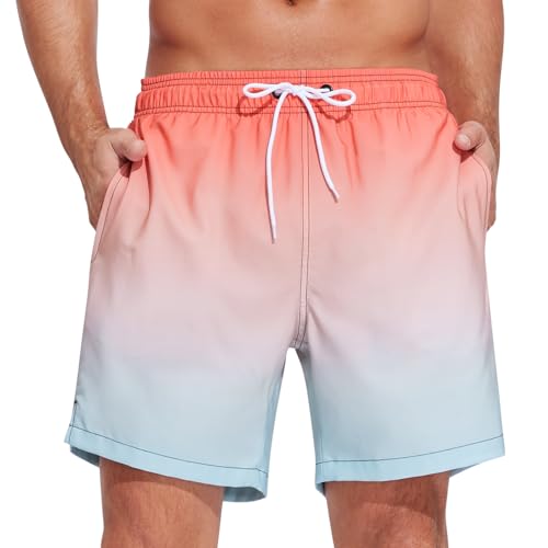 SILKWORLD Mens Swim Trunks Quick Dry Bathing Suits Shorts with Zipper Pockets, MQ18_Zip_P16, X-Small