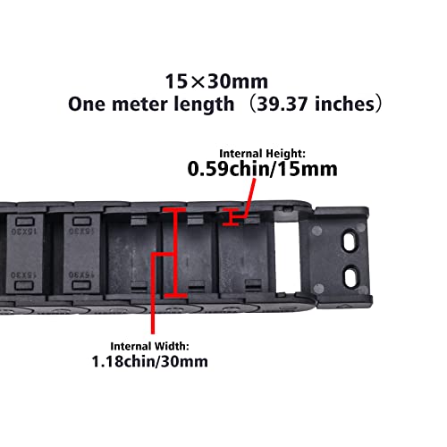 2Pcs Drag Chain, 15 X 30Mm Cable Carrier Plastic Flexible Open Type, Wire Carrier Cable With End Connectors, Screwdriver, Screws For 3D Printers, Cnc Engravers, Woodworking Engraver, Milling Machine #TOP2