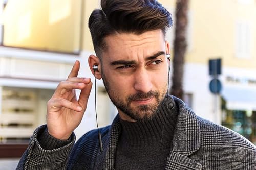 Ludos CLAMOR Wired Earbuds in-Ear Headphones, 5 Year Warranty, Earphones with Microphone and Call Control, Noise Isolating Memory Foam Eartips, Tangle-Free Cord for iPhone, iPad, Computer, Laptop