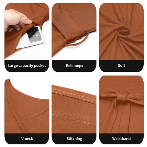 Image of Runwind Plus Size Dress for Women - 3 /4 Sleeve V Neck Maxi Dresses for Women (XL-6XL)