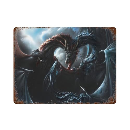 NRCKMIHRAE Poster de dragon Game of Thrones - Décoration murale moderne en métal - Affiche en métal - Décoration d'intérieur - Décoration vintage - 30 x 40 cm