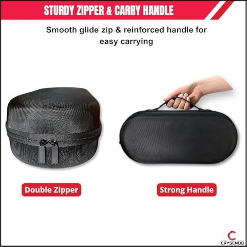 Image of CRYSENDO Dyson Airwrap Travel Pouch Complete Long HS08 HS05 HS01 | Hard Dyson Pouch for Airwrap Dyson | Lightweight & Portable Dyson Storage Bag (Black)