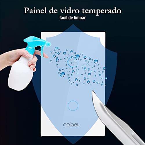 Interruptor Inteligente WiFi, Smart Sem Fio Multifuncional 2 botões (MB302 com neutro) Compatível Co