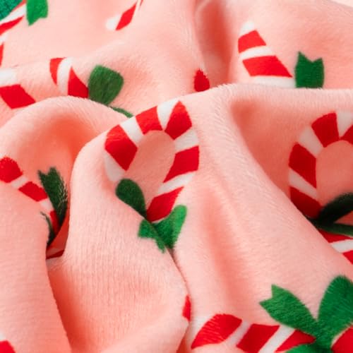 Image of Fitwarm Candy Cane Dog Pajamas, Cozy Christmas Clothes for Small Dogs Girl, Holiday Pet Outfit, Pink, Green, Red, XL