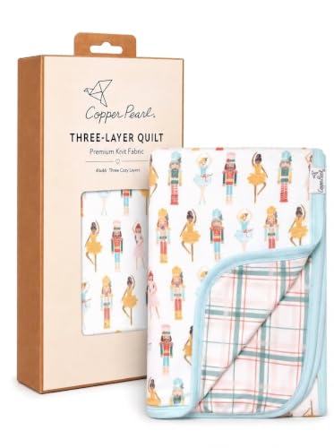 Image of Copper Pearl Jumbo 3-Layer Baby Blanket: Soft Baby Quilts for Boys and Girls | Breathable, Cozy, Toddler Blanket | Baby Quilt for Newborns | 46x46 Premium Polyester /Rayon | Juliet