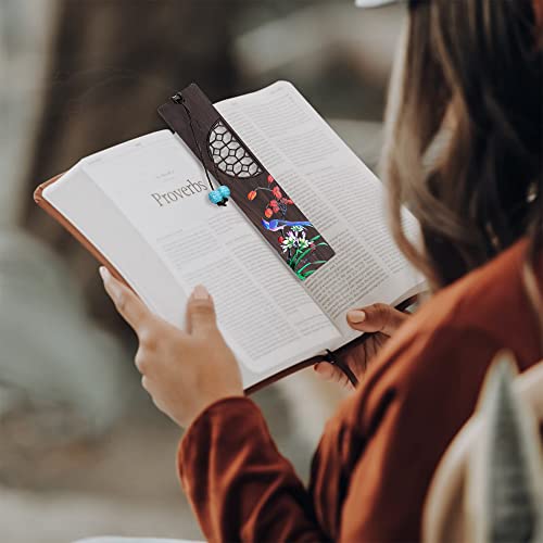 Zizzon Wooden Bookmark For Men Women, Handmade Natural Wood Carving, Hollow Out And Painted Craft, Ideal Gifts For Men Women Friends Girls Teachers, Birthday Present (Bird And Orchid) #TOP5