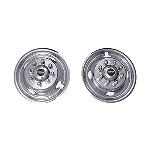 Pacific Dualies 32-2950 19.5  Polished Stainless Steel Wheel Simulator Front Tag Axle Kit for 1999-2002 Ford F450 F550 Truck RV Motorhome