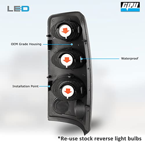 Cpw Tail Lights Compatible With [2000 2001 2002 2003 2004 2005 2006 Suburban/Tahoe/Yukon] Tail Lights (Black/Smoke) #TOP4